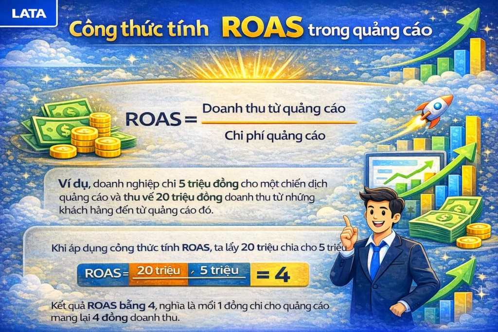 Ví dụ tính ROAS trong quảng cáo thực tế